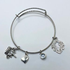 1 Silver tone stainless steel Expandable Bangle Adjustable Wire Bracelets